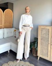 çift kemerli pantolon