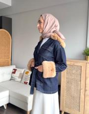 kürklü kot ceket 5