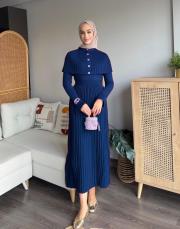 pelerinli triko elbise