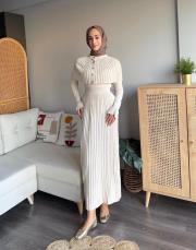 pelerinli triko elbise